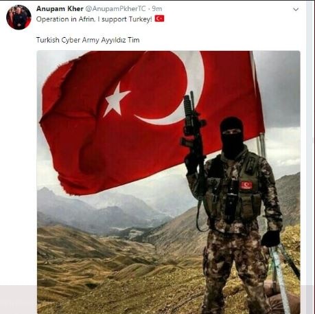 तुर्की के हैकर्स ने अनुपम खेर का ट्विटर हैक कर लिख दिया- आई लव पाकिस्तान