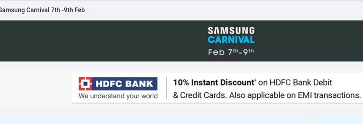 ऑनलाइन शॉपिंग वेबसाइट फ्लिपकार्ट पर सैमसंग के स्मार्टफोन्स और दूसरे इलेक्ट्रॉनिक्स प्रोडक्ट्स पर भारी छूट दी जा रही है. सैमसंग के प्रोडक्ट्स पर मिलने वाली ये छूट 9 फरवरी तक ही मिलेगी.