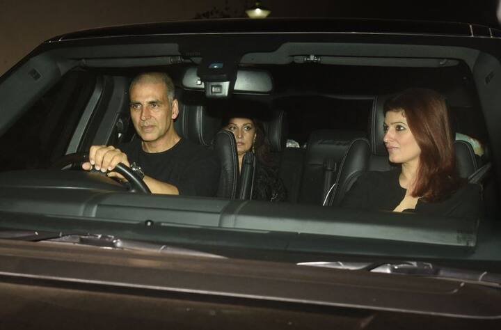 अक्षय और ट्विंकल के चेहरे पर फिल्म की रिलीज की खुशी साफ झलक रही है साथ ही ये भी साफ है फिल्म की सफलता को लेकर दोनों ही आश्वस्त है. (तस्वीर: मानव मंगलानी)