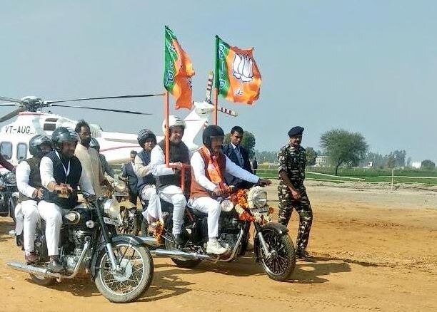 Amit Shah Jind bike rally in Haryana हरियाणा के जींद से अमित शाह ने किया बीजेपी के मिशन-2019 का आगाज