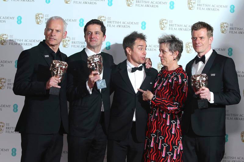 Three Billboards Outside Ebbing, Missouri wins best film at BAFTA Awards बाफ्टा अवॉर्ड्स : 'थ्री बिलबोर्ड्स आउटसाइड एबिंग' 5 पुरस्कारों के साथ छाई