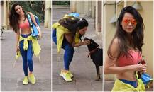 Photos: वर्क आउट के लिए निकलीं सौंदर्य शर्मा, सड़क पर कुत्ते के साथ की खूब मस्ती