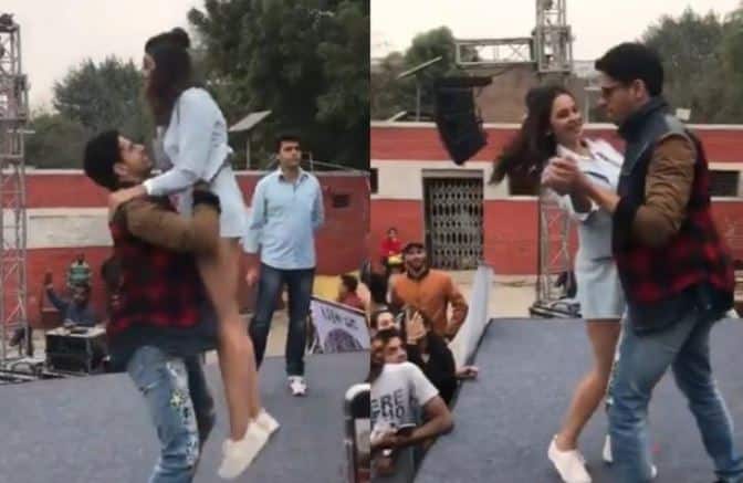 Video: सिद्धार्थ मल्होत्रा ने रकुल प्रीत को यूं उठाया गोद में की हो गईं Oops Moment का शिकार rakul preet singh oops moment video viral over social media during aiyaari promotions with siddharth malhotra Video: सिद्धार्थ मल्होत्रा ने रकुल प्रीत को यूं उठाया गोद में की हो गईं Oops Moment का शिकार