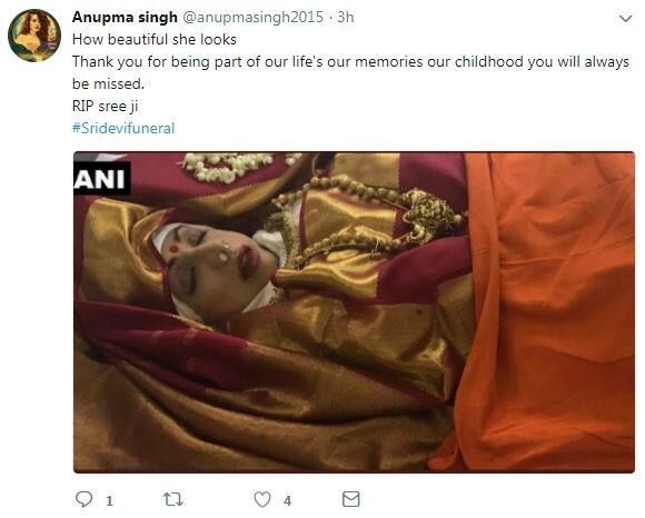 अनुपम सिंह ने श्रीदेवी को याद करते हुए लिखा, “हमारी जिंदगी और यादों का हिस्सा बनने के लिए शुक्रिया, तुम बहुत याद आओगी”.