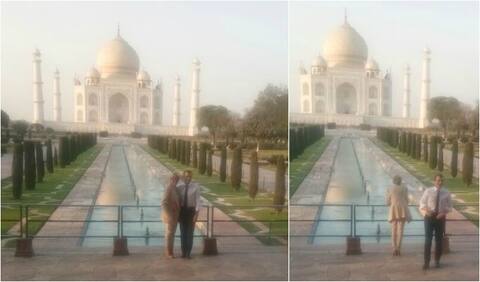 फ्रांस के राष्ट्रपति इमैनुएल मैक्रों ने किया ताजमहल का दीदार, देखें तस्वीरें फ्रांस के राष्ट्रपति इमैनुएल मैक्रों ने किया ताजमहल का दीदार, देखें तस्वीरें
