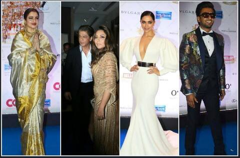 Hello! ब्लू कार्पेट पर पत्नी गौरी के साथ पहुंचे SRK तो रणवीर-दीपिका खास अंदाज में आए नजर Hello! ब्लू कार्पेट पर पत्नी गौरी के साथ पहुंचे SRK तो रणवीर-दीपिका खास अंदाज में आए नजर