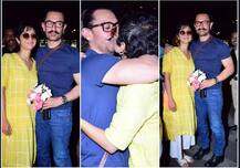 Photos: पत्नि को एयरपोर्ट पर देखकर खुशी से झूमे आमिर, गले लगाकर किया KISS