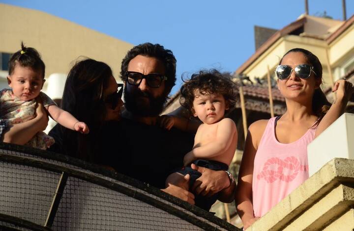 इनाया और तैमूर एक टक कैमरो की और देख रहे थे. (तस्वीर: मानव मंगलानी)