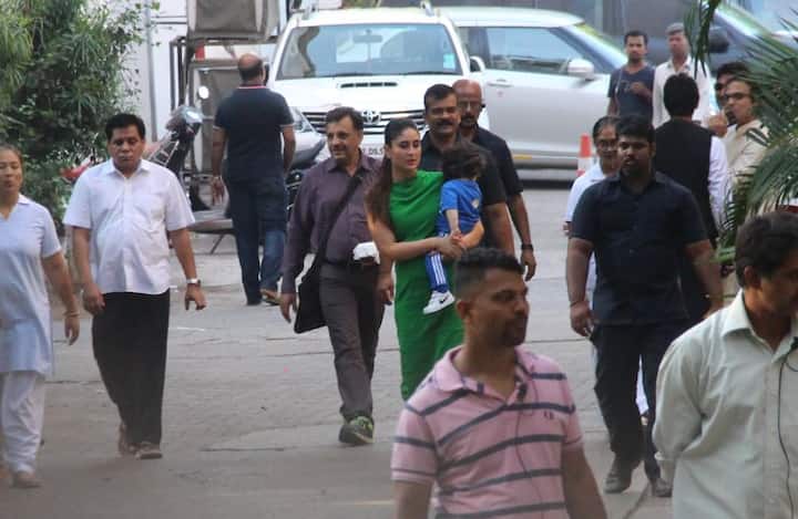 करीना कपूर मुंबई में आज एक एड शूट कर रही थीं इसी दौरान बेटा तैमूर भी उन्हें कंपनी देने सेट पर पहुंच गया.