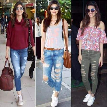 इंजीनियर से अदाकारा बनी कृति सेनन ने भी इस ट्रेंड को फॉलो किया हैं. इस जींस को पहनने पर उनका कहना था कि इसे पहनकर वो बेहद रिलैक्स महसूस करती हैं. 