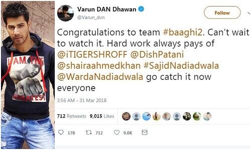 पहले दिन का कमाई को देखते हुए वरुण धवन ने सोशल मीडिया पर ट्वीट करते हुए लिखा: 