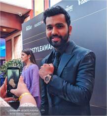 पत्नी के संग GQ स्टाइल अवॉर्ड लेने पहुंचे रोहित शर्मा, देखें तस्वीरें