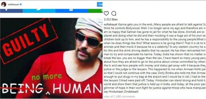 सेफिया हयात ने अपने इंस्ट्ग्राम एकाउंट पर सलमान खान की तस्वीर साझा करते हुए लिखा,