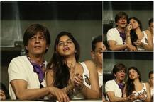IPL 2018: बेटी सुहाना के साथ KKR की हौसला अफज़ाई करने पहुंचे शाहरुख खान, देखें तस्वीरें