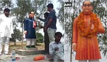 योगी राज में अंबेडकर भी हुए भगवा, लोगों के एतराज़ के बाद किया गया नीला