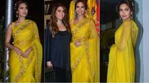 पीली साड़ी में बहन के कलेक्शन लॉन्च पर पहुंचीं ईशा गुप्ता, देखें तस्वीरें