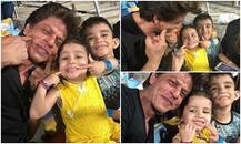 In Pics: शाहरुख खान हुए धोनी की बेटी के फैन, मैच भूलकर जीवा के साथ खेलते नजर आए