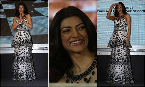 बॉलीवुड अभिनेत्री और पूर्व मिस यूनिवर्स सुष्मिता सेन हाल ही में एक इवेंट में शिरकत करने पहुंचीं थीं जहां से उनकी खूबसूरत तस्वीरें हम आपके लिए लाए हैं. तो देर किस बात की सुष्मिता की खूबसूरत तस्वीरें देखने के लिए रुख कीजिए आगे कि स्लाइड्स का. (तस्वीर: मानव मंगलानी)