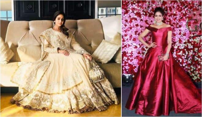 आप जानते होंगे कि मनीष मल्होत्रा बॉलीवुड के सबसे फेमस डिजाइनर हैं. शाहरुख खान से लेकर प्रियंका चोपड़ा और ऐश्वर्या राय तक सभी ने मनीष की डिजाइनर ड्रेस में नजर आ चुकीं हैं. अदाकार श्रीदेवी की इन दोनों तस्वीरों की ड्रेस भी मनीष ने ही डीजाइन की है.