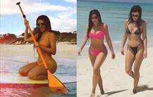 किम कर्दाशियां ने नाव चलाकर बीच पर लगाई आग, देखें तस्वीरें