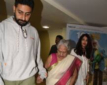 102 Not Out Special Screening: नानी के साथ पापा अमिताभ बच्चन की फिल्म देखने पहुंचे ऐश्वर्या-अभिषेक