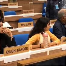 Photos:  नेशनल अवॉर्ड की रिहर्सल्स में पिता बोनी कपूर और बहन खुशी के साथ दिखीं जाह्नवी