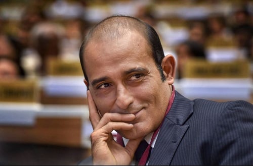 नेशनल अवॉर्ड समारोह के दौरान विज्ञान भवन में मौजूद बॉलीवुड अभिनेता अक्षय खन्ना. 