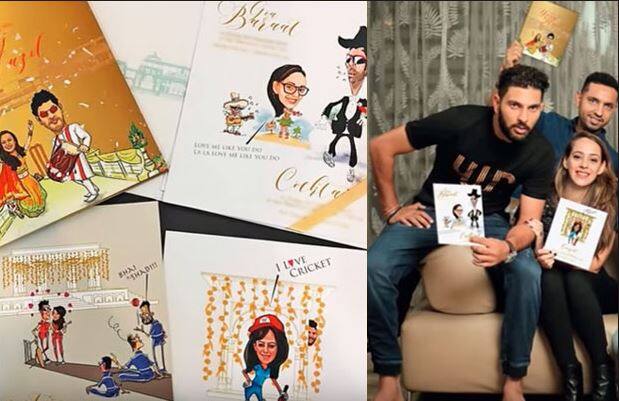 भारतीय टीम के क्रिकेटर युवराज सिंह और बॉलीवुड अदाकारा हेज़ल कीच की शादी 30 नवंबर 2016 को हुई थी. इनकी शादी का कार्ड भी बेहद अनूठा था क्योंकि कार्ड में दोनों की तस्वीरों के साथ निमंत्रण दिया गया था.