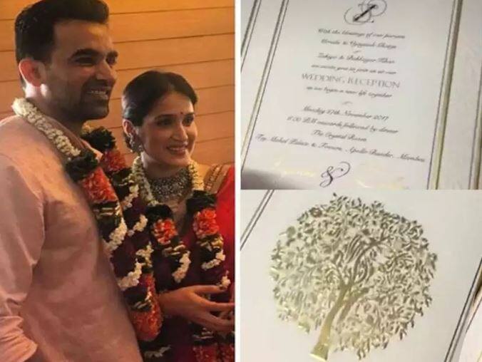 साल 2017 में भारतीय टीम के क्रिकेटर जहीर खान और एक्ट्रेस सागरिका घाटगे की शादी हुई. यह शादी 27 नवंबर 2017 में हुई थी. शादी में करीबी रिश्तेदार और दोस्तों को निमंत्रण दिया गया था. दोनों की शादी के कार्ड में पर्यावरण का संदेश देते हुए एक पेड़ के साथ वेडिंग और रिसेप्शन का निमंत्रण दिया गया था.
