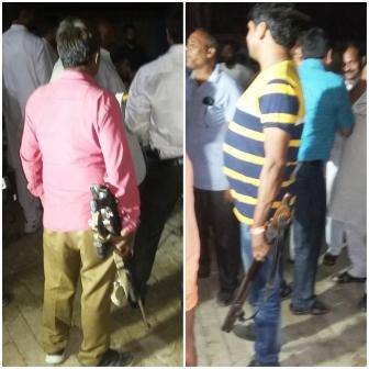 भाजपा के राष्ट्रीय महामंत्री ने दलित ग्राम प्रधान के घर भोजन किया. रात को वो गांव में ही रुके. इस दौरान भाजपा नेताओं के समर्थक बड़ी संख्या में हथियार लिए हुए भीड़ में घूमते रहे.