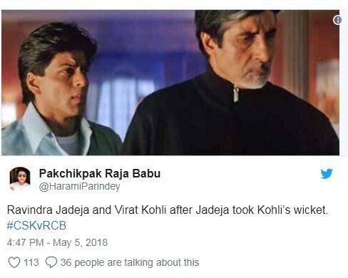 एक ट्वीट में शाहरुख और अमिताभ की तस्वीर को शेयर करते हुए जडेजा पर निशाना साधा गया.