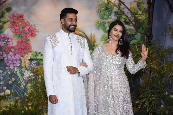 ऐश्वर्या और अभिषेक ने सोनम कपूर की रिसेप्शन में जमकर पोज दिए. (तस्वीर: मानव मंगलानी)