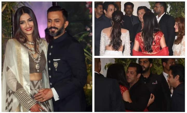 मंगलवार शाम मुंबई में बॉलीवुड अभिनेत्री सोनम कपूर और आनंद अहूजा के रिसेप्शन का आयोजन किया गया. इन दोनों सितारों ने दोपहर में शादी रचाई और फिर शाम में रिसेप्शन पार्टी रखी जिसमें बॉलीवुड के कई दिग्गज सितारे शामिल हुए. इस रिसेप्शन में सबसे आखिर में सलमान खान पहुंचे.