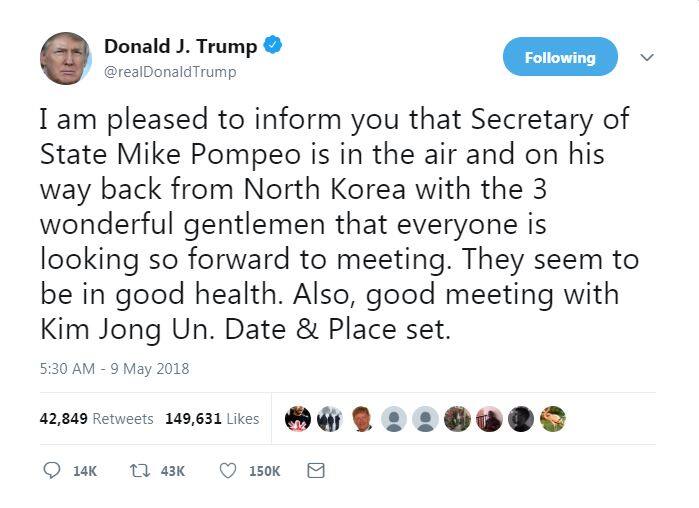ट्रंप ने ट्वीट किया, 