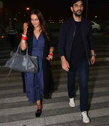 हसबैंड अंगद बेदी संग हनीमून के लिए USA रवाना हुईं नेहा धूपिया