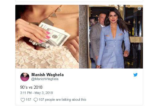 एक ने लिखा 90 वर्सिस 2018 की तुलना करते हुए कुछ ऐसी तस्वीर शेयर की. फोटोः ट्विटर 