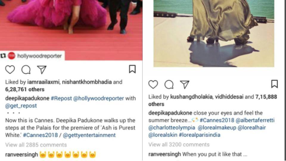 दीपिका के कान्स लुक पर आया रणवीर का दिल, सोशल मीडिया पर कर रहे हैं बेहिसाब तारीफें