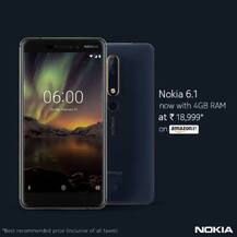 नोकिया 6.1 (2018) 4 जीबी वेरिएंट के साथ हुआ लॉन्च, सेल के दौरान एमेजन पर खरीद सकते हैं फोन