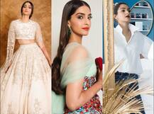 हाथों में मेहंदी लगाए सोनम ने Cannes के रेड कार्पेट पर अपने लुक्स से किया इंप्रेस