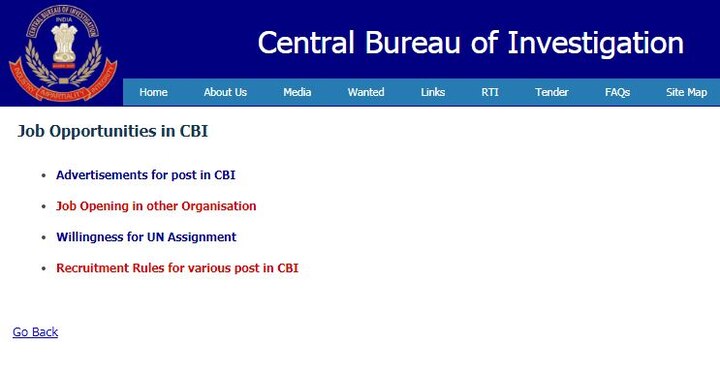 CBI में इंस्पेक्टर और सब इंस्पेक्टर के पदों पर निकली है भर्ती, यहां करें अप्लाई CBI Recruitment 2018 Apply online for 53 Inspector and Sub-Inspector Posts at cbi.gov.in CBI में इंस्पेक्टर और सब इंस्पेक्टर के पदों पर निकली है भर्ती, यहां करें अप्लाई