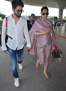 सिंपल सूट में शाहिद कपूर के साथ नजर आईं मीरा राजपूत, देखें तस्वीरें