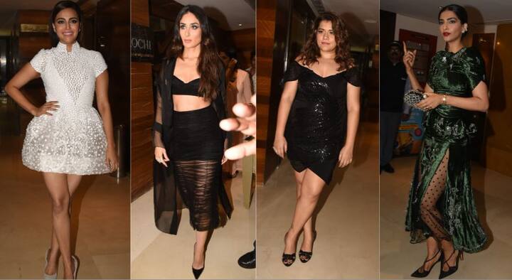 बीती रात मुंबई में अपकमिंग फिल्म ‘वीरे दी वेडिंग’ का म्यूज़िक लॉन्च इवेंट रखा गया. इस मौके पर फिल्म से जुड़ी चारों अभिनेत्रियां करीना कपूर खान, सोनम कपूर, स्वरा भास्कर और शिखा तल्सानिया खास अंदाज़ में नजर आईं. यही नहीं सोनम की बहन और इस फिल्म की को प्रोड्यूसर रिया कपूर भी म्यूज़िक लॉन्च में पहुंची. (तस्वीर: मानव मंगलानी)