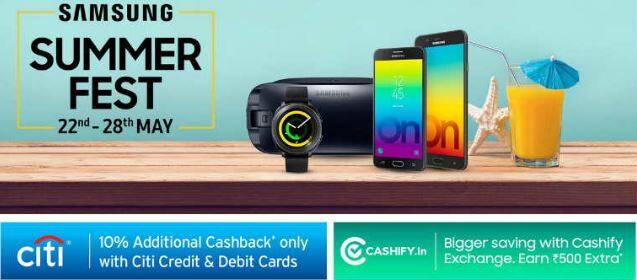 सैमसंग भारतीय फैंस के लिए 'समर फेस्ट' लेकर आया है. ये सेल सैमसंग के ऑनलाइन स्टोर पर है जिसमें स्मार्टफोन, मोबाइल एक्सेसरीज़ सहित तमाम प्रोडेक्ट पर बेहतर डील दी जाएगी. ये समर फेस्ट 22 मई से 28 मई तक चलेगा. 