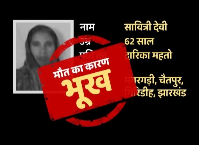 झारखंड: भूख से फिर हुई एक महिला की मौत, बेटे का दावा- 10 दिनों से नहीं मिला था खाना