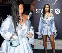 कंधे से उतरती हुई सिर्फ शर्ट पहनकर इवेंट में पहुंची रिहाना, हर वक्ते कपड़ों को संभालती दिखी