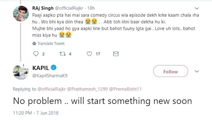 जल्द टीवी पर वापसी करेंगे कपिल शर्मा, फैंस से चैट के दौरान किया खुलासा