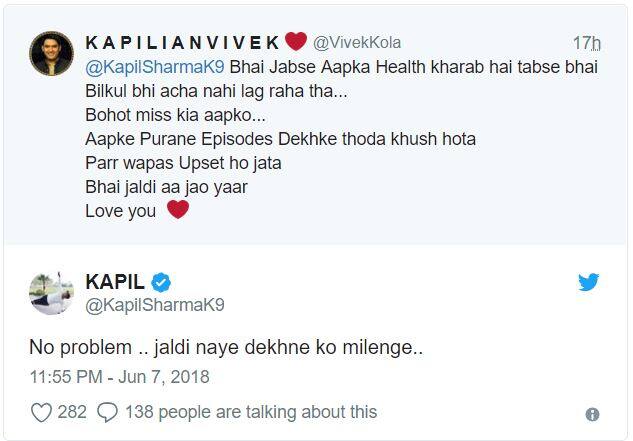 जल्द टीवी पर वापसी करेंगे कपिल शर्मा, फैंस से चैट के दौरान किया खुलासा