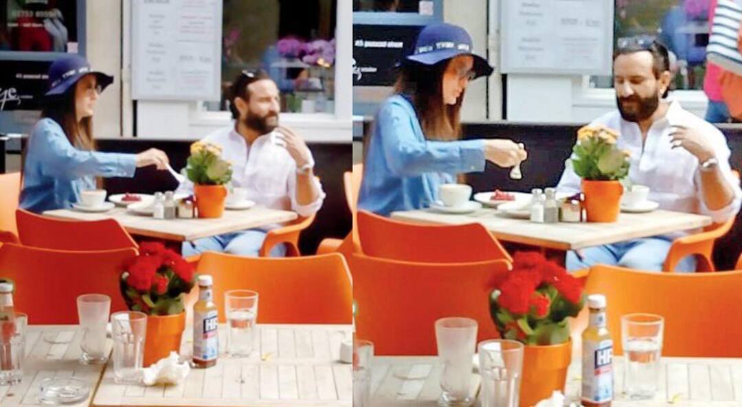 लंदन के रेस्टोरेंट में कूल अंदाज़ में नज़र आए सैफ और करीना, फैमिली वेकेशन पर हैं छोटे नवाब Saif ali khan and kareena kapoor khan enjoying holiday in london लंदन के रेस्टोरेंट में कूल अंदाज़ में नज़र आए सैफ और करीना, फैमिली वेकेशन पर हैं छोटे नवाब