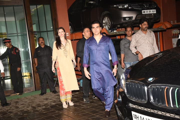 सलमान खान के छोटे भाई अरबाज खान पार्टी में कुछ इस ट्रेडिशनल अंदाज में शामिल हुए. (तस्वीर: मानव मंगलानी)