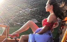 पहाड़ों के बीच बिंदास अंदाज में नजर आईं एक्ट्रेस एमी जैक्सन, देखें तस्वीरें